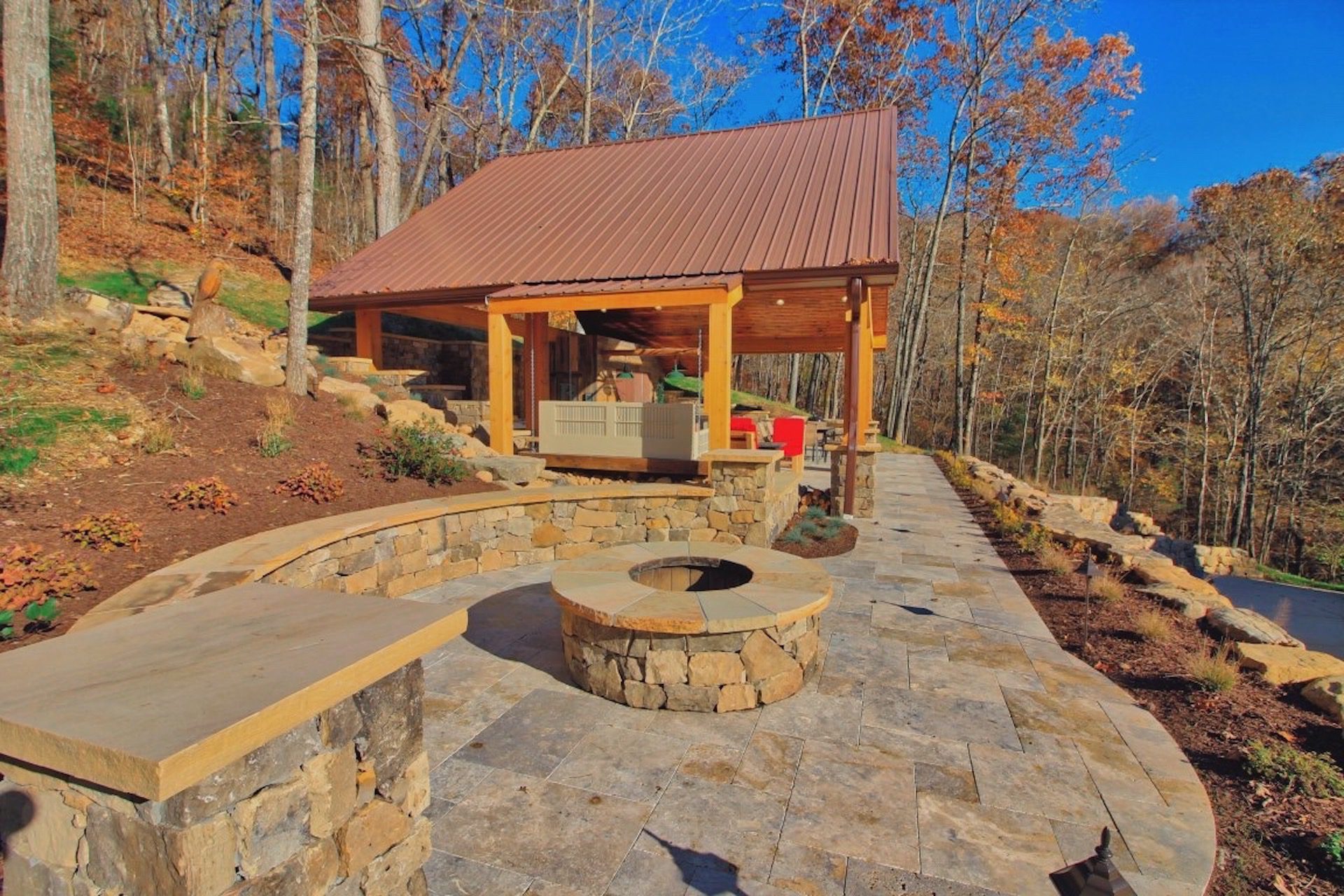Fire pit and outdoor living space from general contractors in Nashville, TN