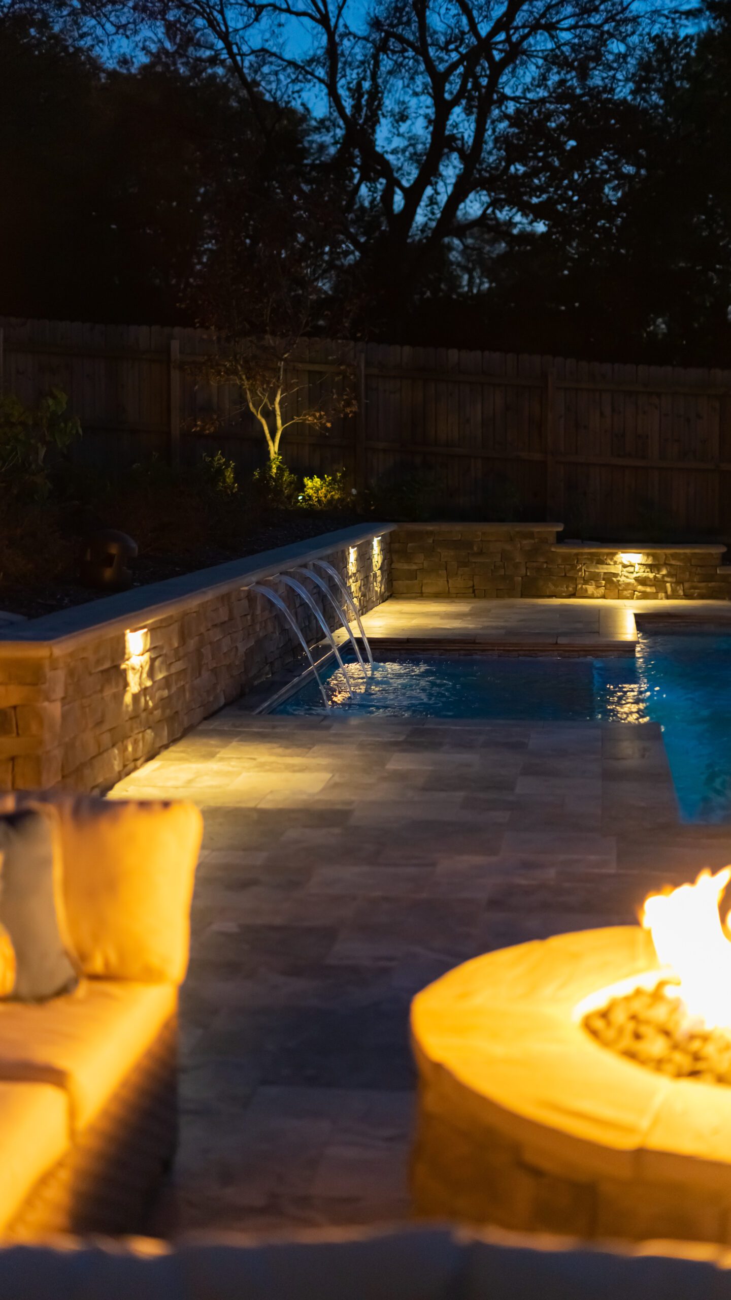 Pool lighting installed by general contractors in Nashville, TN