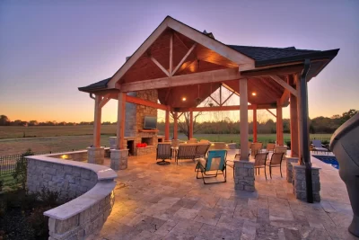 outdoor kitchen area
