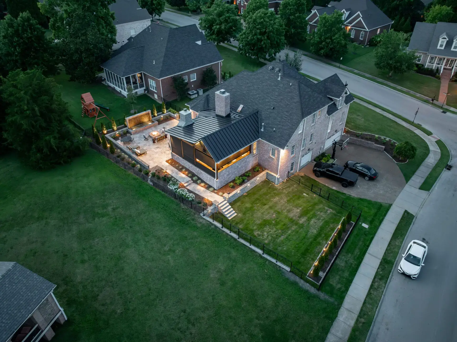 Outdoor living space with New Beginnings Landscape, LLC