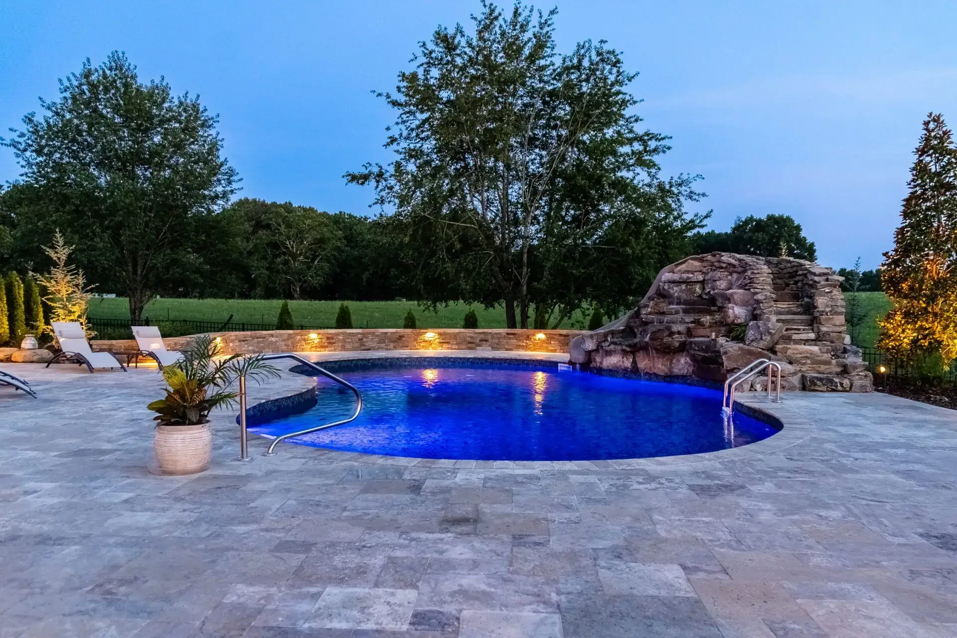 Creative landscape design for outdoor pool